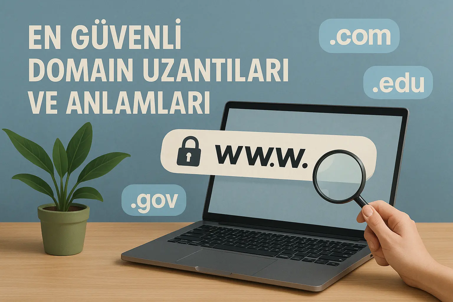 En güvenli domain uzantıları rehberi: Popüler alan adı uzantıları ve anlamları görseli
